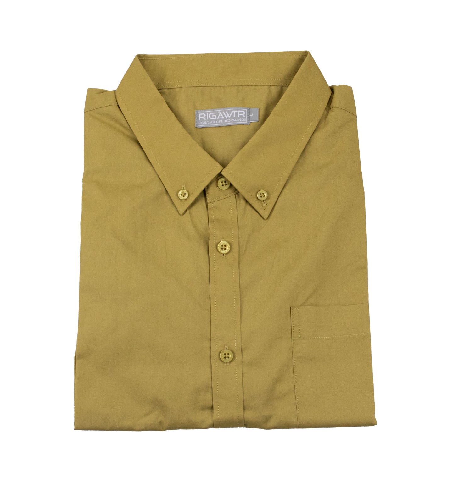 Men's Short Sleeve Casual Sport Shirt - Solid Light Khaki