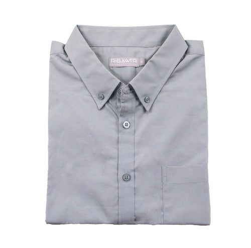 Men's Short Sleeve Casual Sport Shirt - Solid Light Gray
