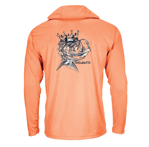 Long Sleeve Hoodie UV50 Performance RWP - King Tarpon - Melon