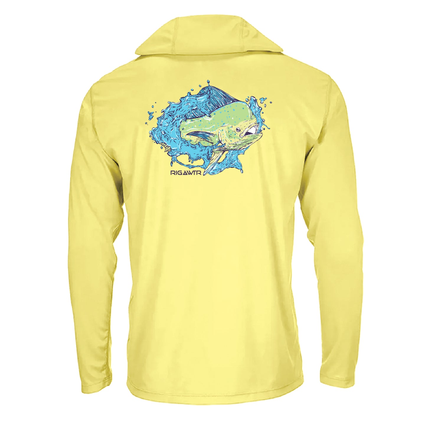 Long Sleeve Hoodie UV50 Performance RWP Splash Mahi  - Yellow