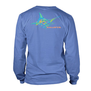 Adult Long Sleeve UV50 Performance Neon Marlin  - Dusk