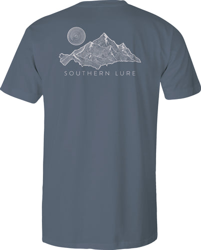 Short Sleeve UV50 Performance RWP Mtn Lines- Blue Steel