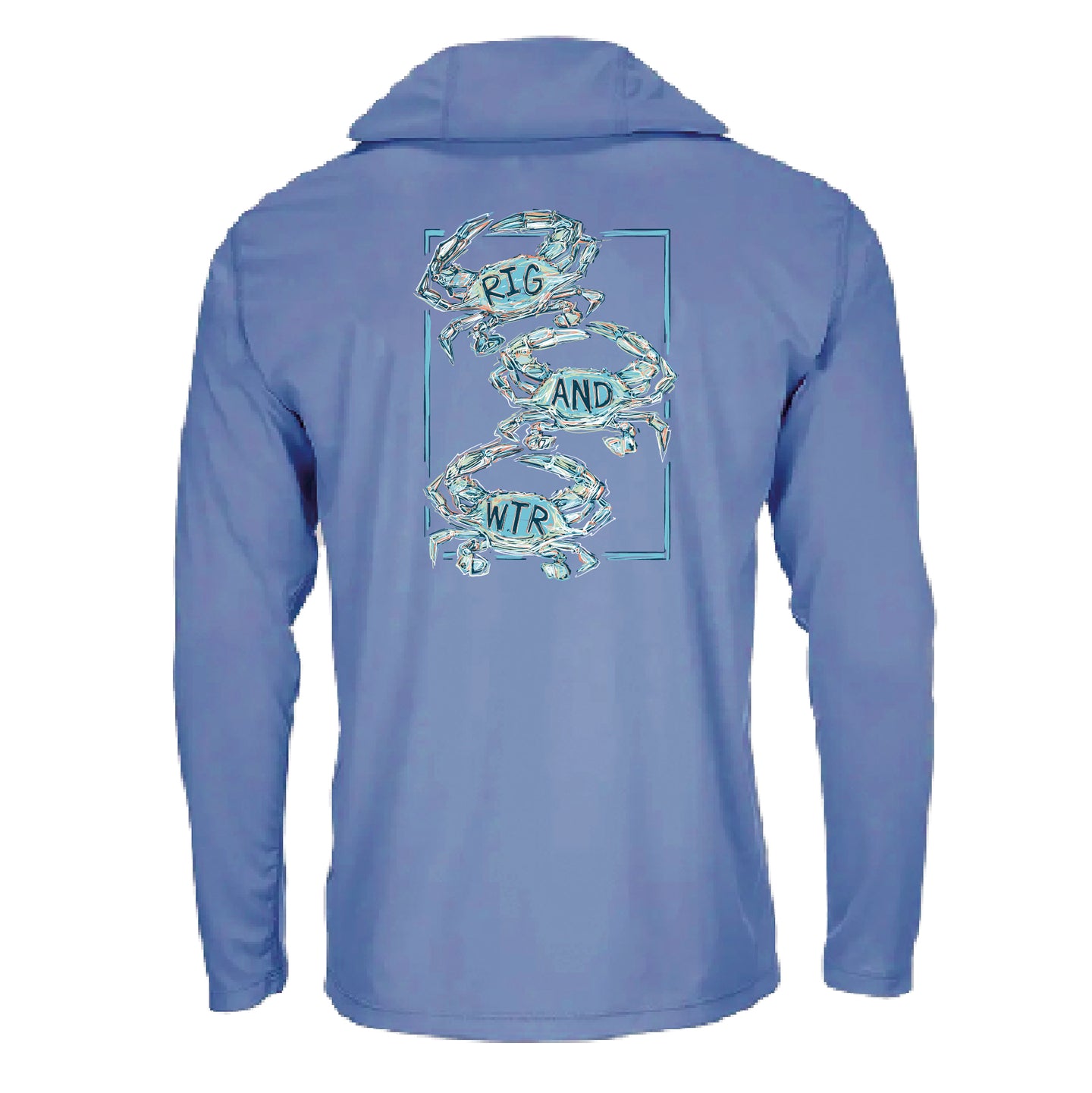 Long Sleeve Hoodie UV50 Performance RWP Crab Trio - Dusk