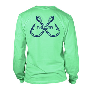Men's UV50 LS Shirt - Big Hooks - Mint