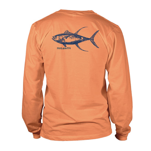 Long Sleeve Performance UV50 - Tuna Detail - Melon