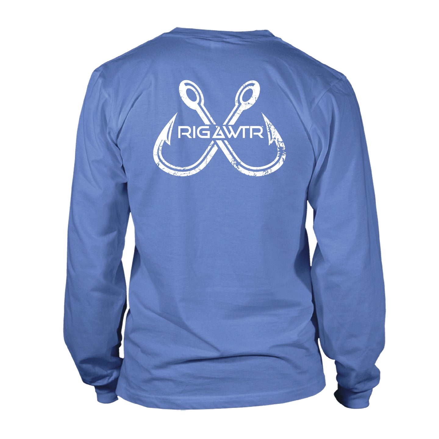 Youth Long Sleeve UV50 Performance Tee - Big Hooks - Royal Blue