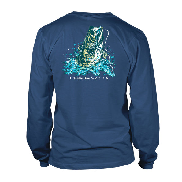 Long Sleeve UV50 Performance Bass Strike - Slate