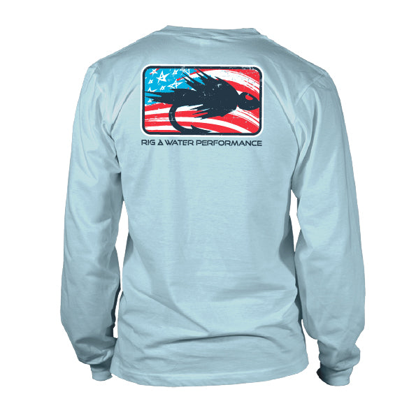 Long Sleeve UV50 Performance RWP Flag - Sky Blue