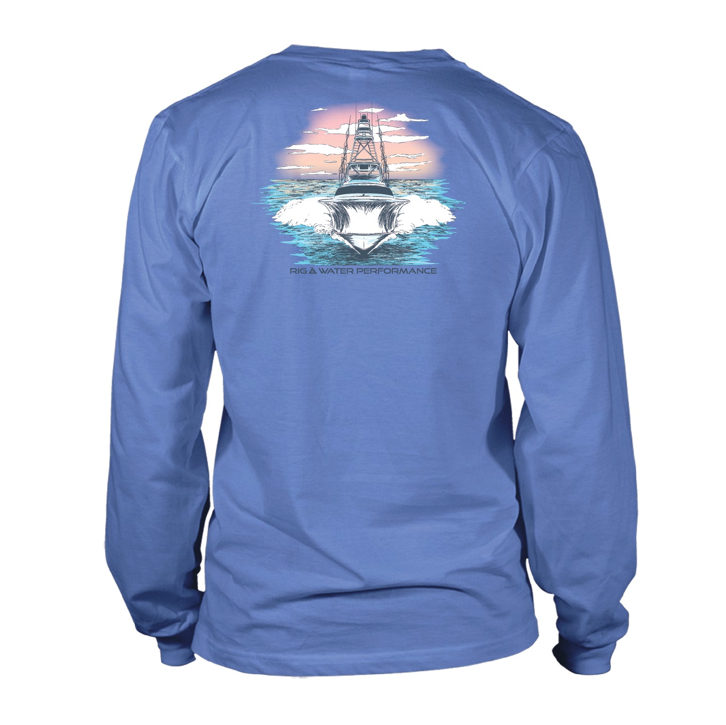 Adult Long Sleeve Performance UV50 - Sunset Boat - Dusk