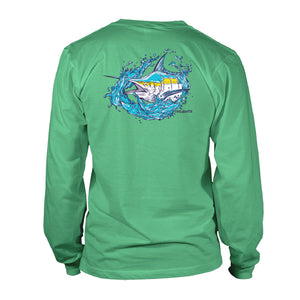 Adult UV50 LS Shirt - Splash Marlin - Seafoam